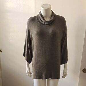 Bobeau Cowl Neck Olive Green Knit Top